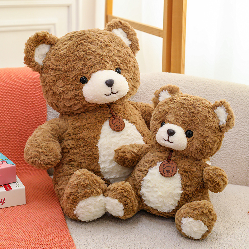 Lindo oso muñeca pajarita oso de peluche juguete de peluche dibujos animados sentado oso muñeca de trapo regalo para niños