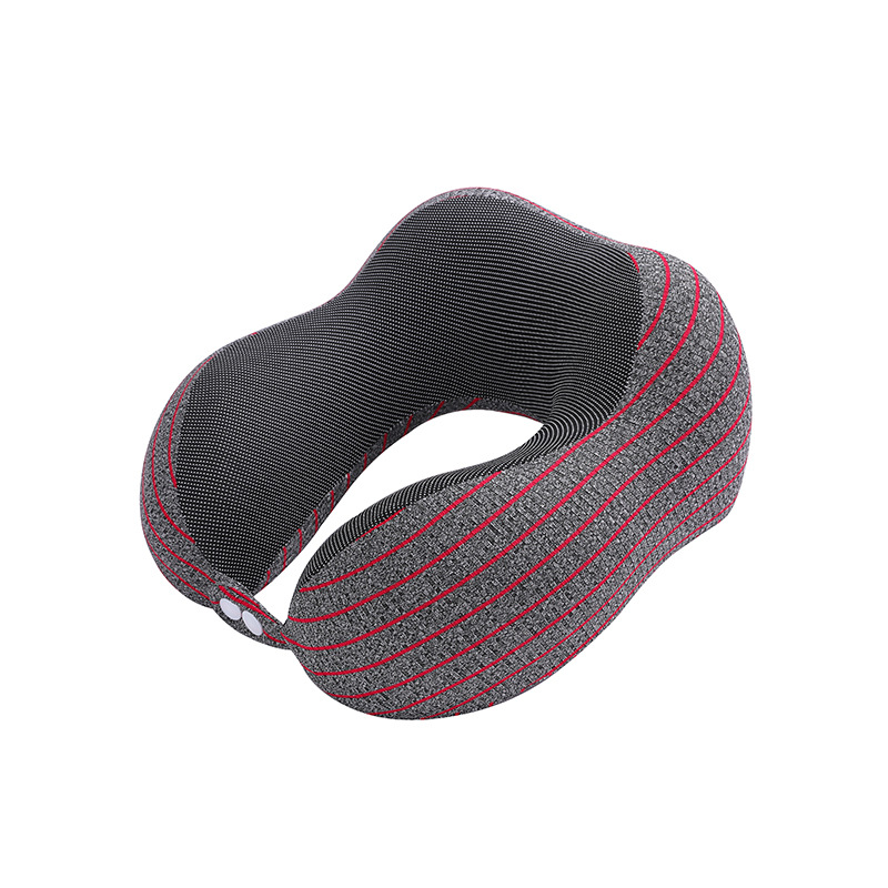 Travel rest airplane pillow, office nap neck protection pillow, striped magnetic fabric U-shaped prone pillow, can be stored Item Picture