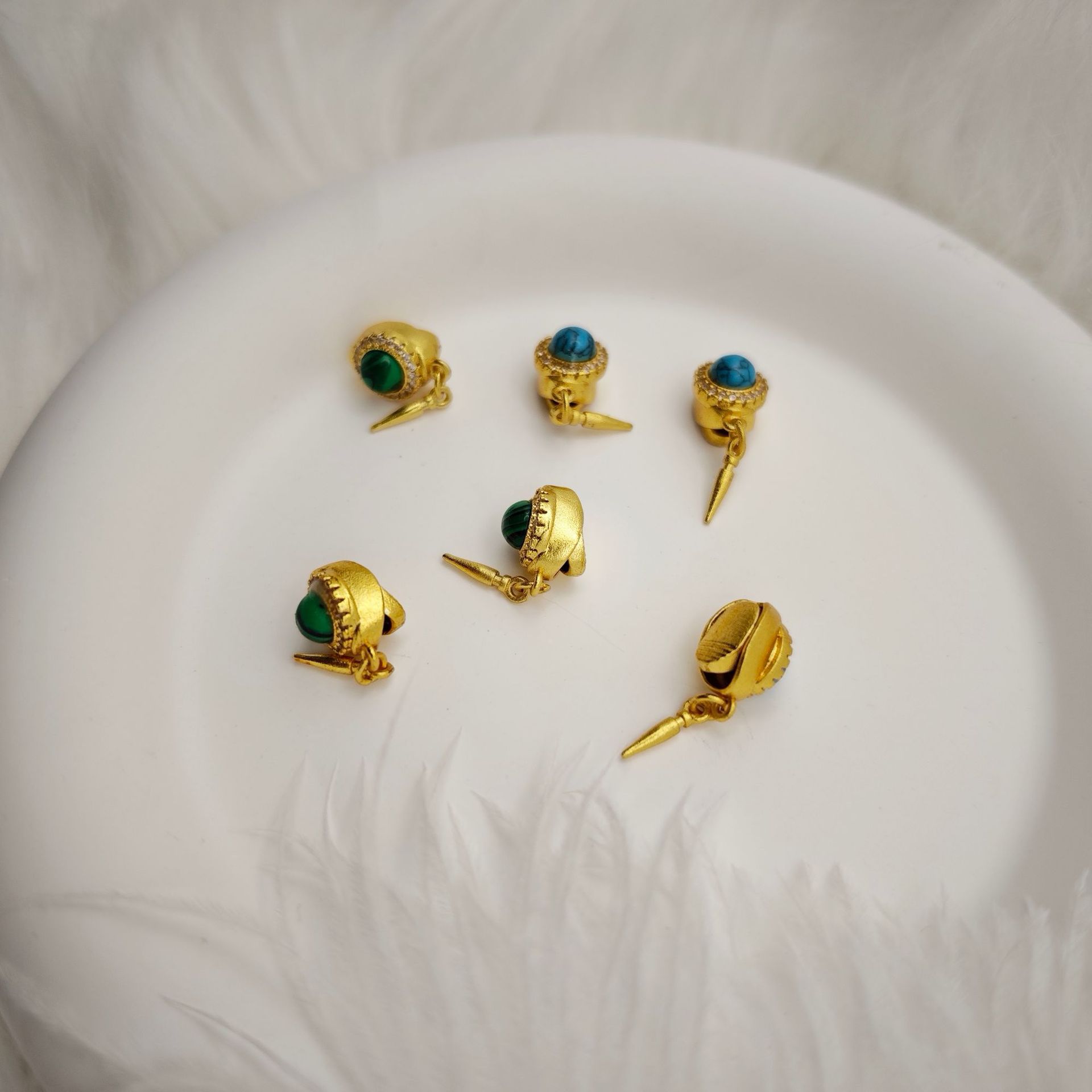 Pearl necklace, ingot clasp, sand gold, natural stone diy connecting clasp, bracelet, stick press clasp, diy accessory magic tool Specification image