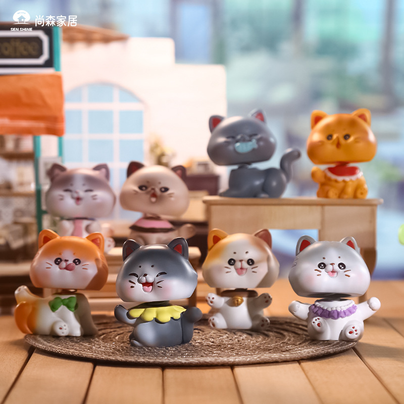 守护喵部落3摇头摆件直播新品装饰客厅办公室家庭休闲卡通男女通