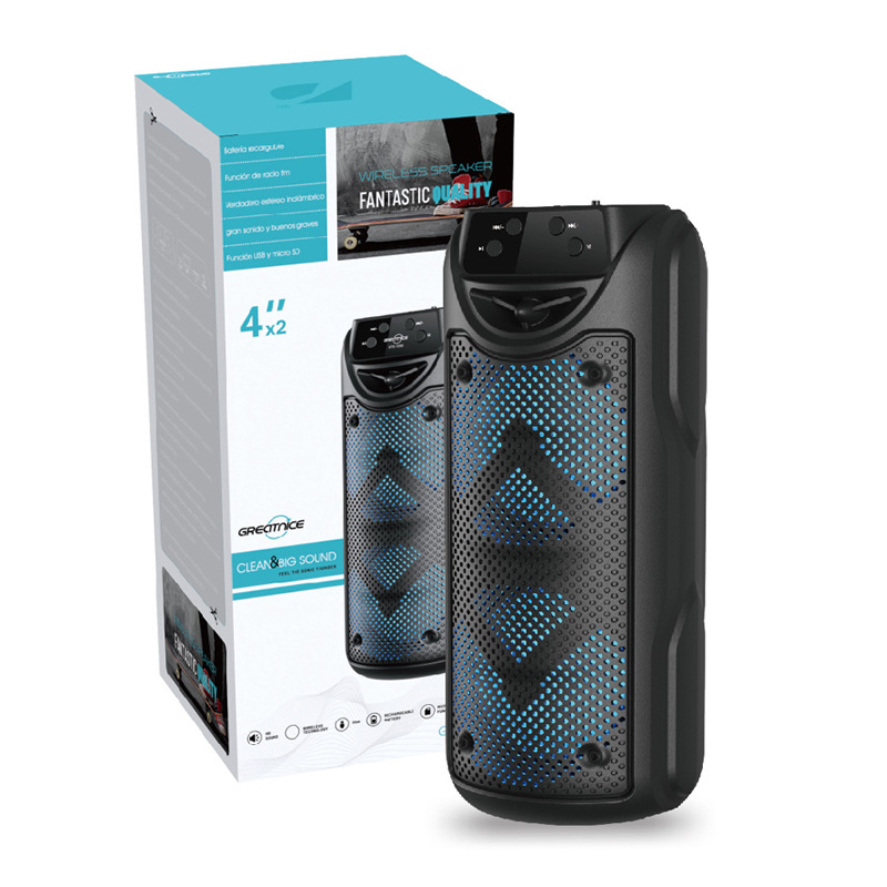 GTS-1550Temu Cross-border Special price outdoor portable Bluetooth speaker, wireless handheld color light high-volume speaker