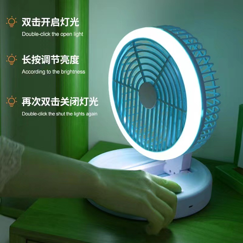 New desktop mini fan, mini portable charging usb, home dormitory, strong wind force, silent folding desktop fan details Picture