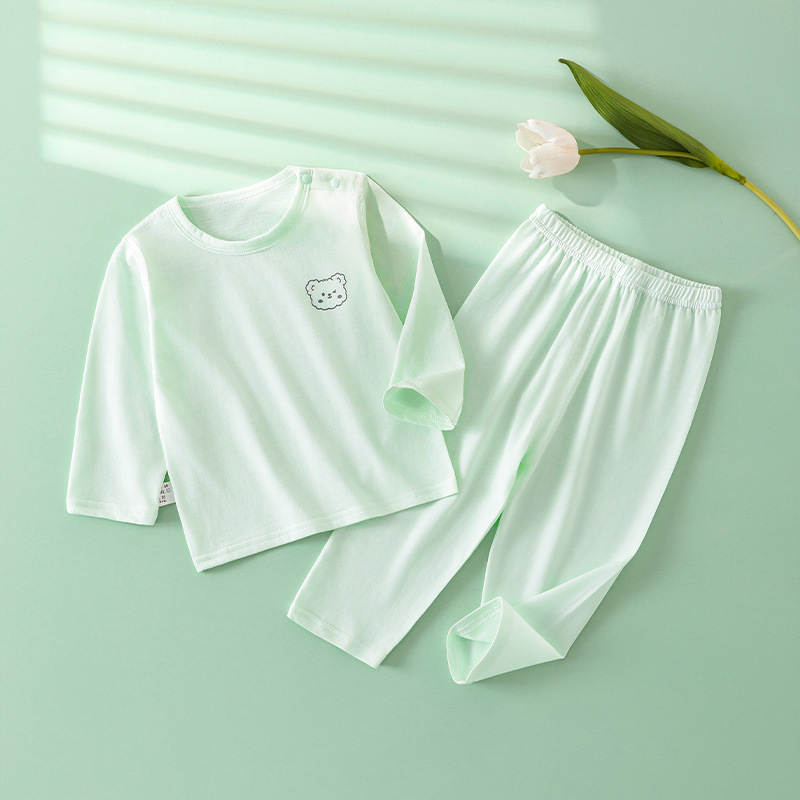 Ropa de niños casual manga larga camisetas verano aire acondicionado ropa hombre niño mujer leggings transpirables niño traje de verano details Picture
