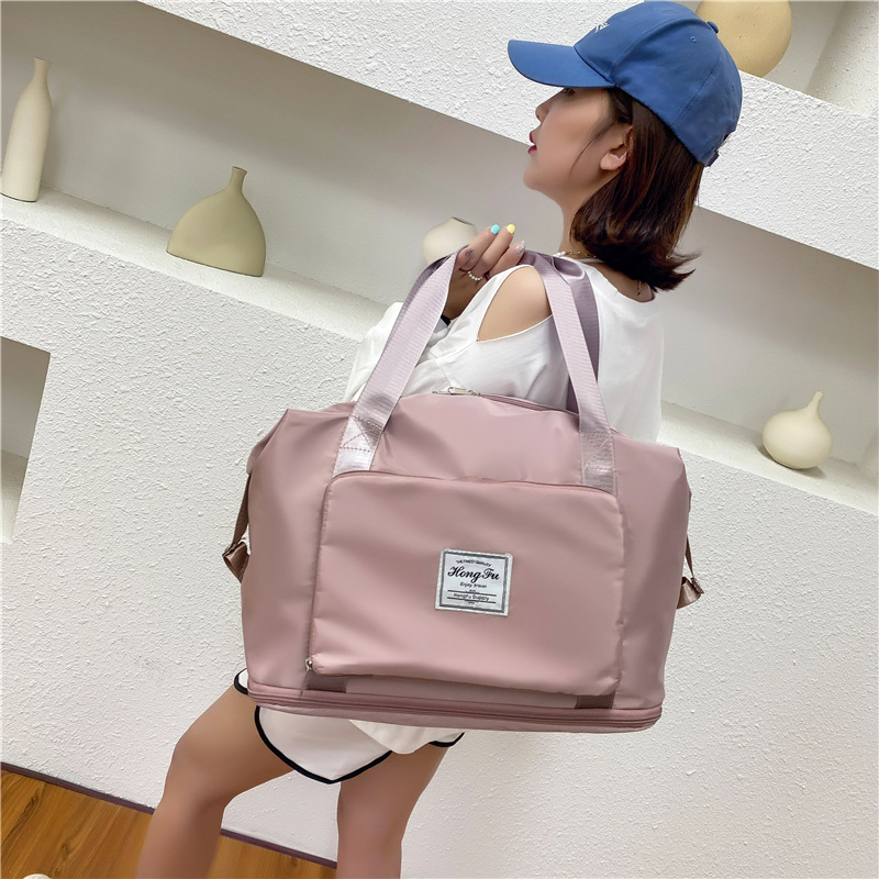 Wholesale dry-wet separated sports hand and shoulder bags, yoga and fitness bags, large-capacity travel bags, foldable and expandable details Picture