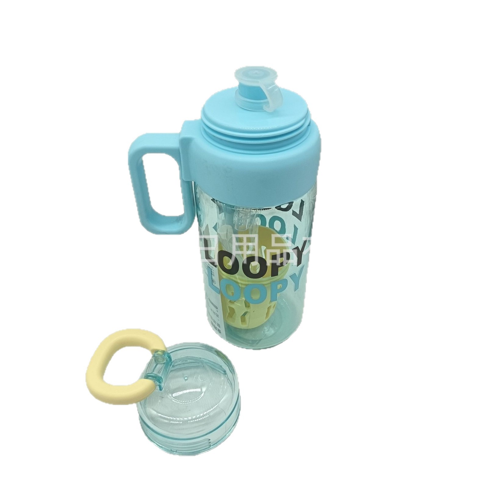 High-appearation-level plastic large-capacity water cups for men and women, portable lifting rope knight cups, sports and fitness water bottles, direct drinking cups, simple and elegant Item Picture