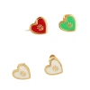Cross-border new copper 18K gold oiled heart-shaped retro stud earrings, INS simple and niche retro earrings for women wholesale Item Picture