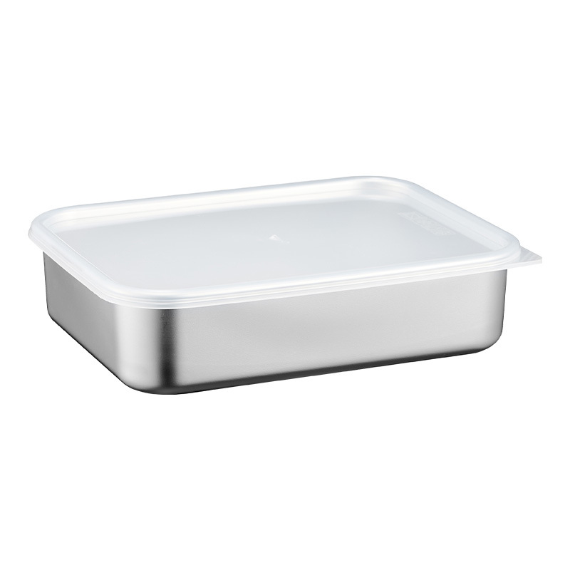 Cross-border stainless steel square plates with covers, towel plates, food sample and flavor boxes, refrigerator packaging and storage, preservation boxes, cold dish plates Item Picture