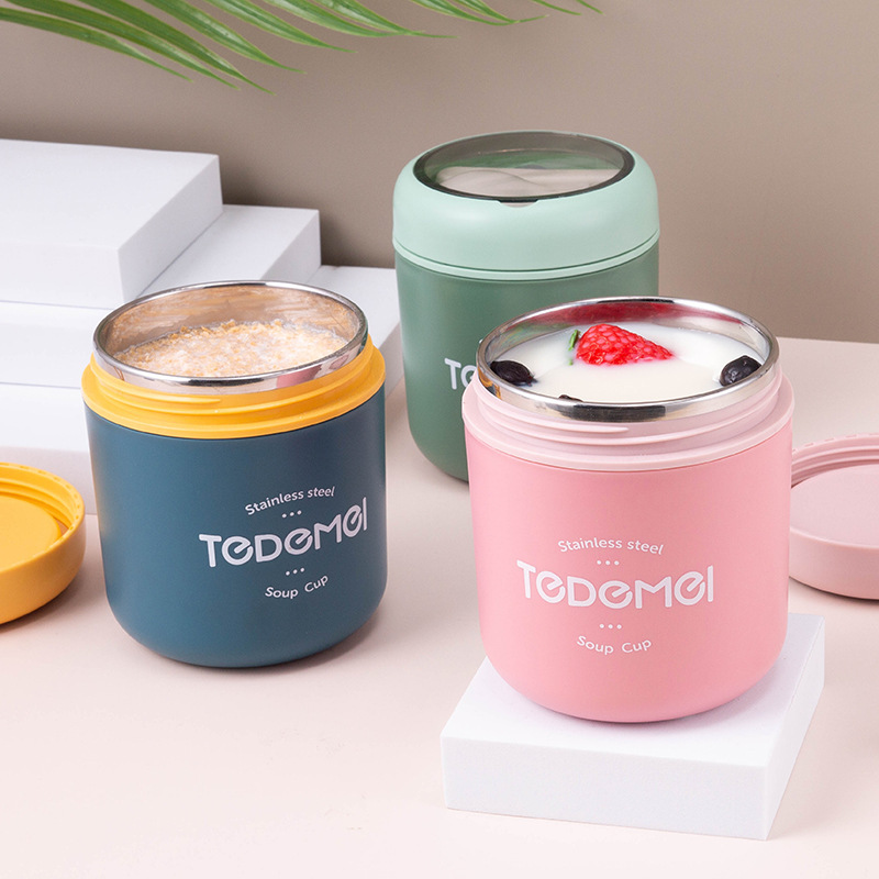 304 stainless steel breakfast cups, Japanese insulated soup cups with LIDS, sealed soy milk cups and insulated soup cans are available for delivery