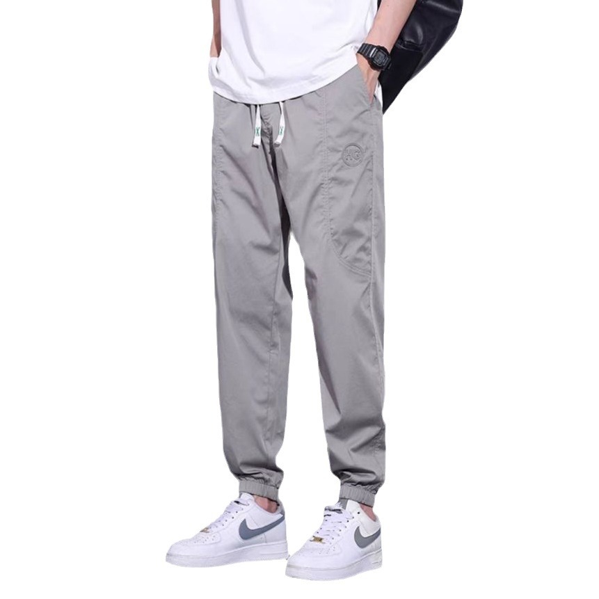 Casual pants for men, spring and summer, thin and loose styles, Harun tapered sweatpants, drawstring sports nine-inch pants, cargo pants, summer trendy brands Item Picture