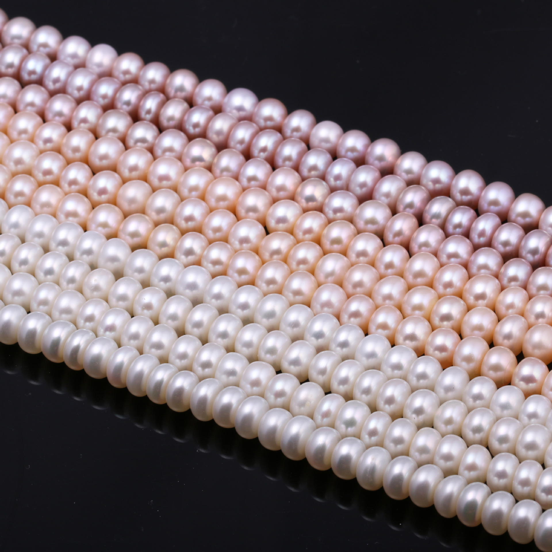 DIY necklace and bracelet accessories made of natural freshwater pearl beads 6-7mm four-sided glossy pearl jewelry details Picture
