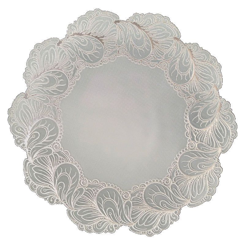 PVC lace gold-embossed round PVC placemats, simple European-style gold-embossed patterns, waterproof, oil-proof, anti-slip and heat-insulating table MATS details Picture