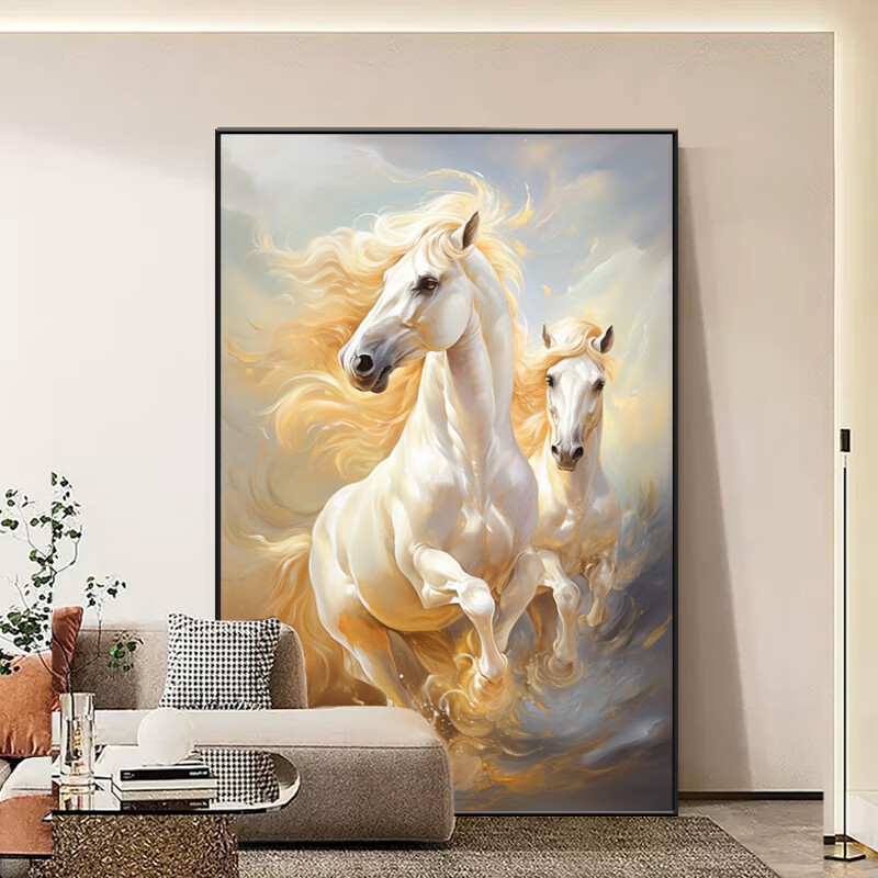 From the living room sofa background wall of the blood-sweating horse to the large-sized hanging paintings in the office and study of the successful boss Application Scenario