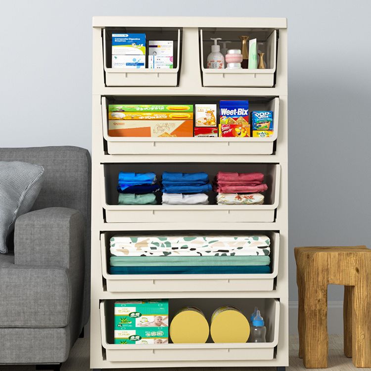 咖啡熊 加厚抽屉式收纳柜 塑料宝宝衣柜婴儿储物柜儿童玩具五斗柜细节图