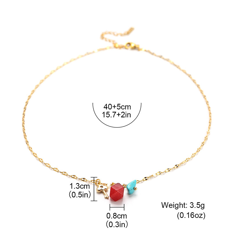 Rainbow Candy Dopamine Silver necklace, women's light luxury niche colorful beaded summer collarbone chain, French high-end Application Scenario