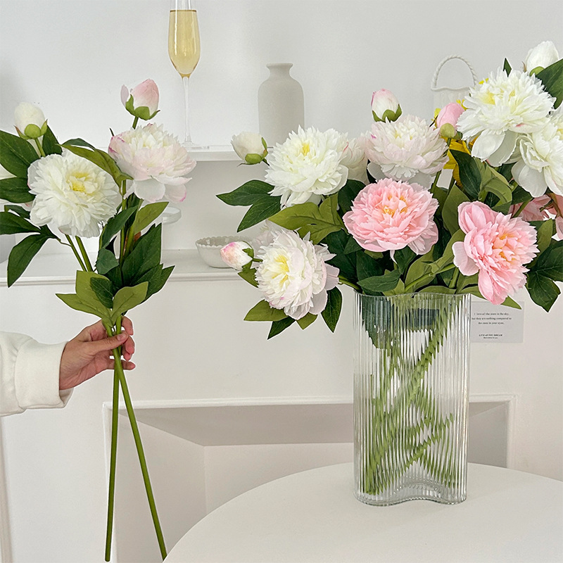 ins3头芍药牡丹仿真花家居婚庆装饰摄影道具网红露莲假花厂家批发