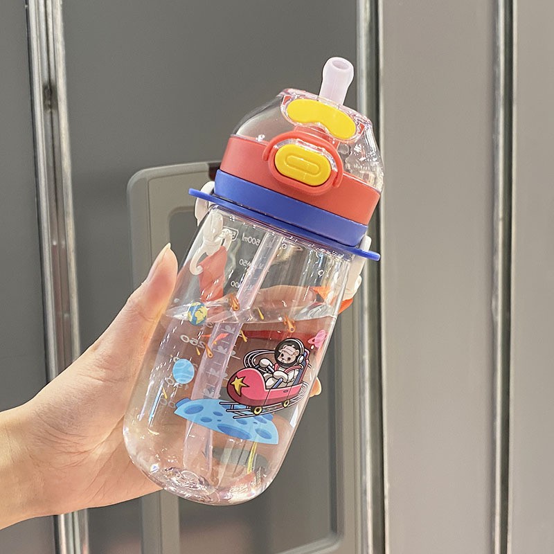 The new super cute and adorable straw cup for summer, with a high level of appearance, is a portable outdoor sports and heat-resistant cup for both boys and girls Item Picture