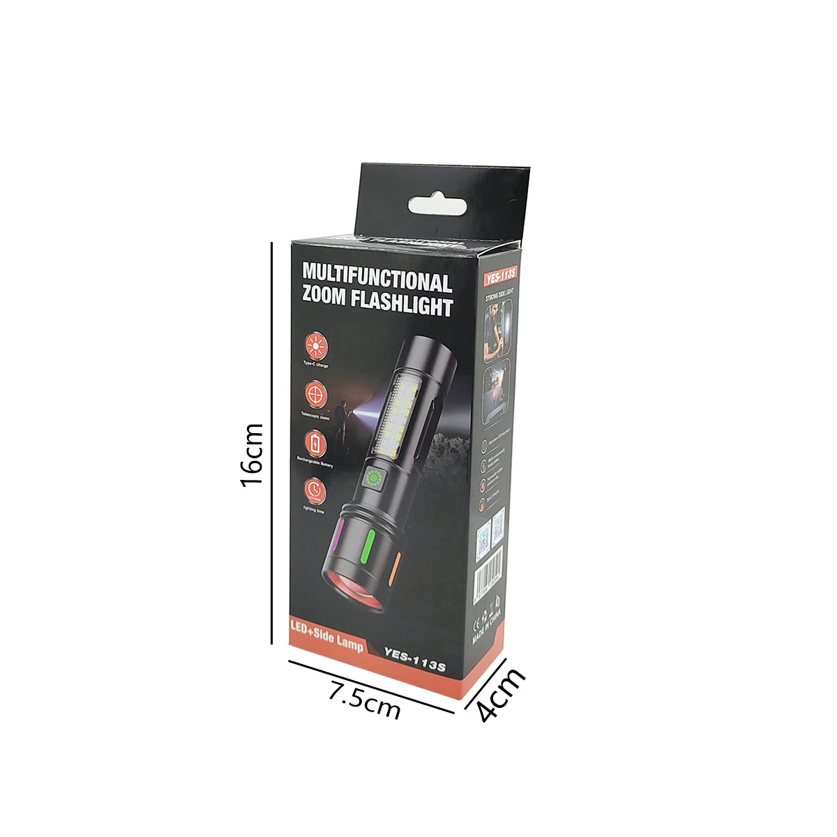 The new white laser high-intensity flashlight is a multi-functional USB charging fluorescent side light with digital display warning function Application Scenario