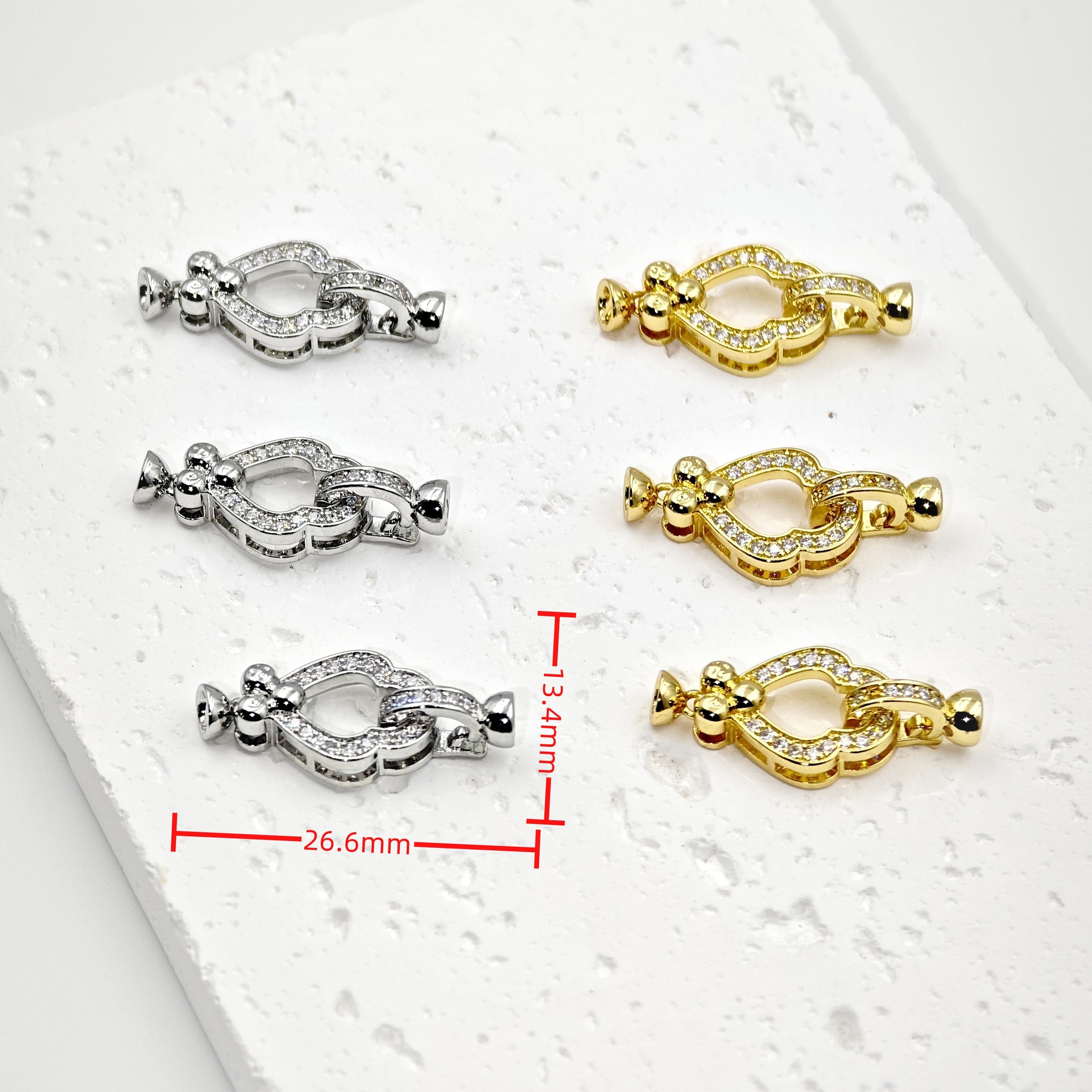 diy jewelry accessories: 18k copper-encrusted real gold slightly inlaid ophistone necklace clasp Bracelet clasp, no color fading, no color fading, anti-allergy