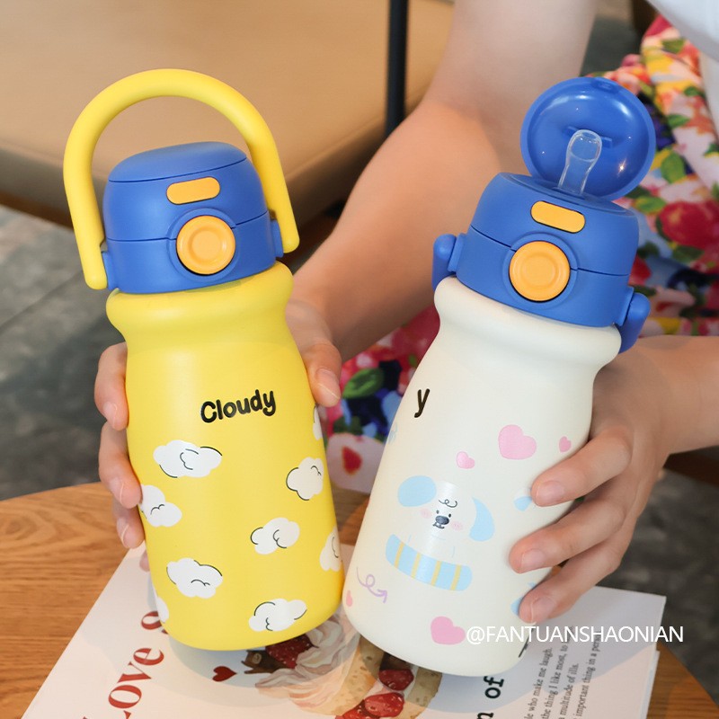 New high-appearation-level cream lift cup, 316 stainless steel insulated cup, large-capacity portable children's cup, cartoon water cup details Picture