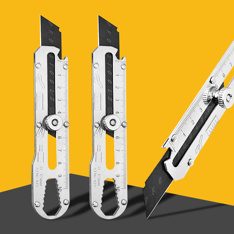 Stainless steel utility knives, large wallpaper knives, heavy-duty all-metal wallpaper knives, handcrafted express knives, paper cutting knives wholesale
