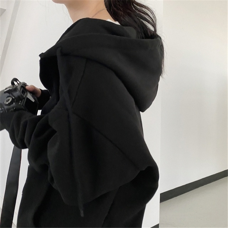 European and American cross-border trade autumn and winter zipper hooded sweatshirt for women, loose cardigan top, thickened fleece solid color coat Application Scenario