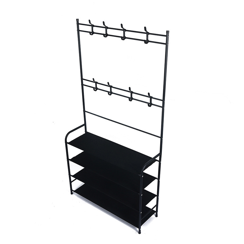 Simple shoe and hat rack, household indoor clothes hanger, multi-layer storage rack, bedroom, university dormitory, integrated coat and hat rack, shoe rack Item Picture