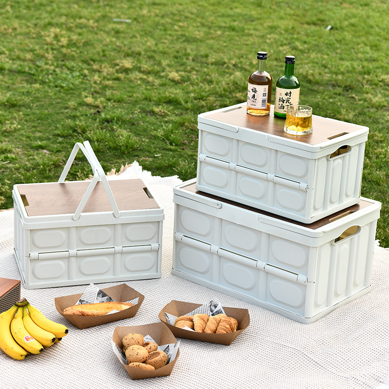 Outdoor camping storage box, hand-held folding box, camping organization box, clothing storage box, storage box, large picnic box Specification image
