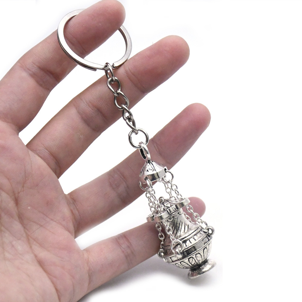 The key chain pendant for foreign trade incense burners can be used as a spice stove household item, gift, accessory, and pendant for men and women Specification image
