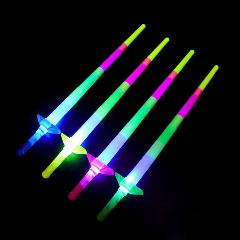 Large luminous sticks, fluorescent sticks, four-section telescopic sticks, concert cheering event props, children's luminous toys wholesale details Picture
