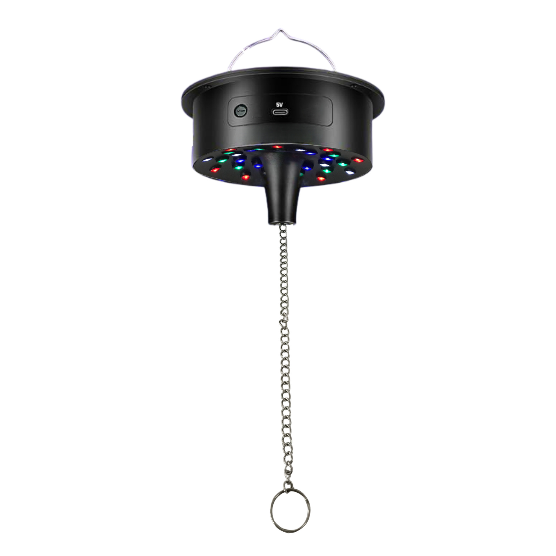 The second-generation upgraded Disco rotating stage light is equipped with a built-in motor base, 30 LED beads, RGBW glass bulb, wireless remote control, and is a commercial dynamic atmosphere lighting fixture for bars, KTVS, wedding parties, and commercial use Item Picture