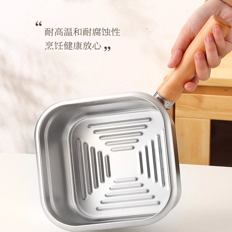 Cross-border Japanese stainless steel square deep fryer, household milk pot, noodle cooking pot, outdoor portable tempura deep fryer consignment Application Scenario