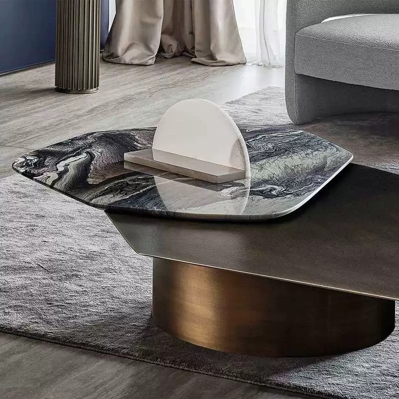 Rugiano living room light luxury marble rotating coffee table, creative minimalist designer high-end combination coffee table Specification image