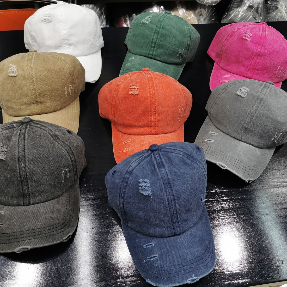 New washable perforated cross high ponytail hats for both men and women, versatile baseball caps for spring, summer and autumn with soft tops and duck tongues for export details Picture