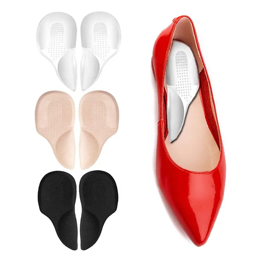 Tacones de mujer amortiguado arco heel almohadilla gel transparente invisible antideslizante media talla pie plano ortopédico media almohadilla details Picture