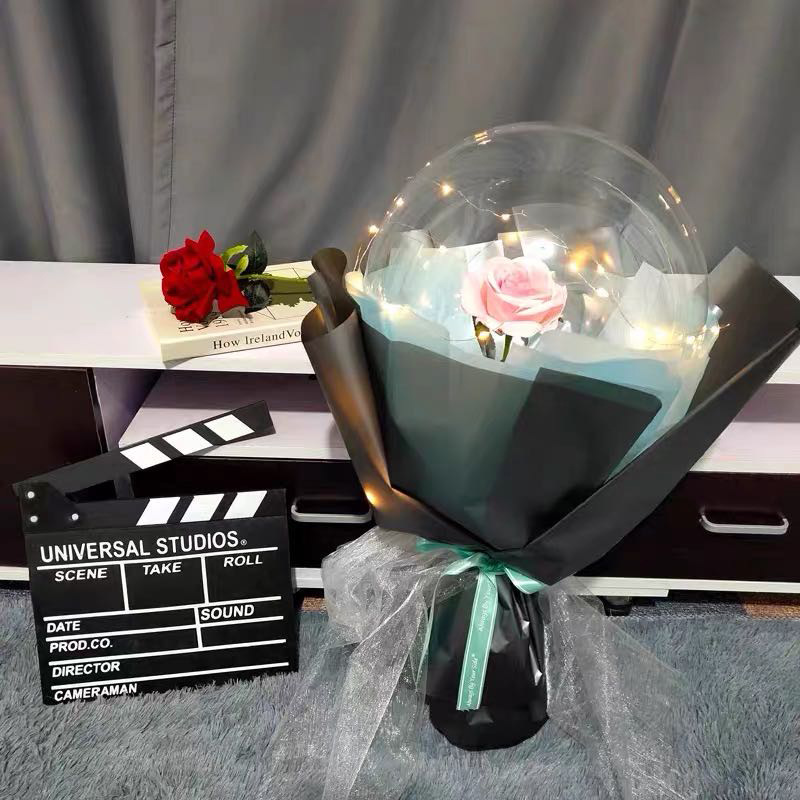 网红玫瑰波波球透明发光生日花束婚庆情人节抖音告白气球庆祝汽球产品图