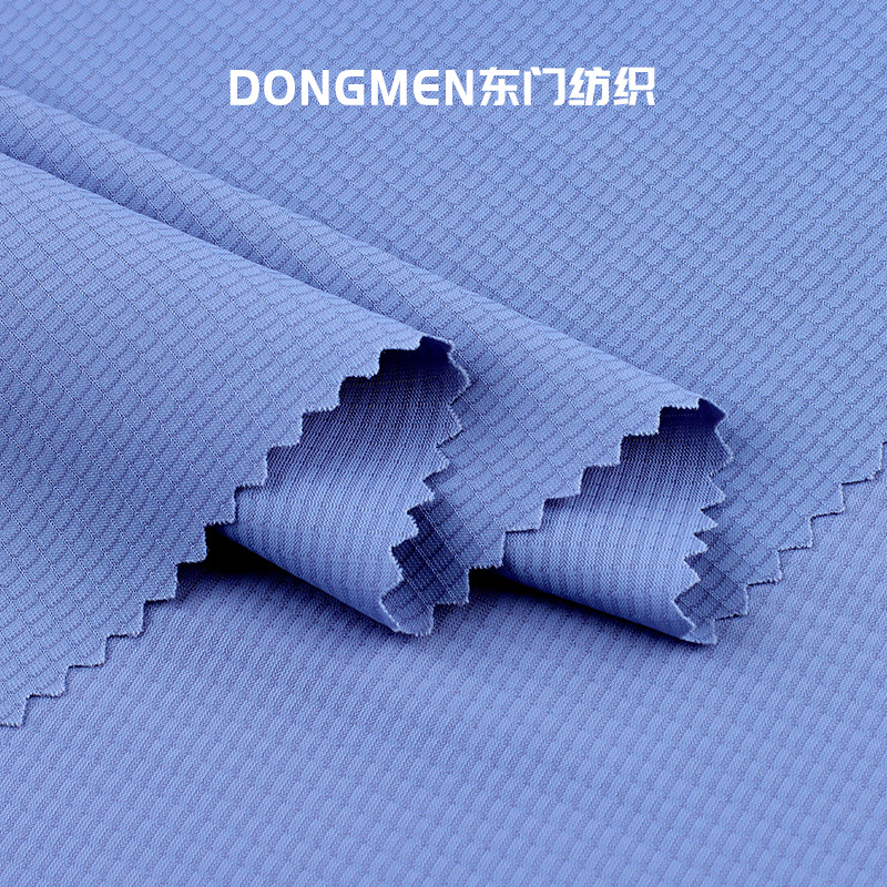 蓝色织物面料TLOO71小砖块 立体纹理柔软透气家居布料细节图