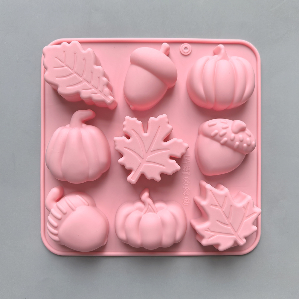 9-piece food-grade silicone molds in different flower and grass shapes for chocolate, candy, jelly, cold jelly, DIY handmade soap molds Application Scenario