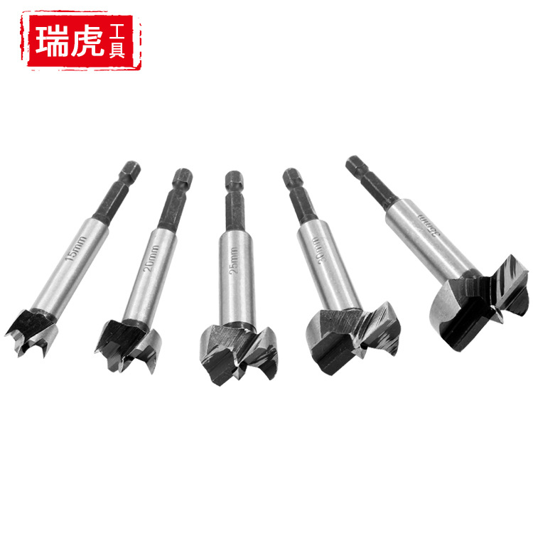 Hexagonal handle woodworking flat wing drill, hand electric drill, reaming drill bit, plastic board, wood board, wood hinge drilling 15-35mm full figure