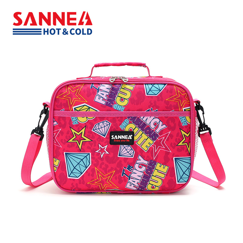 SAN Neng's new cartoon children's lunch bag, Oxford cloth thickened bento, insulated bag, hand-held lunch box bag, in stock for wholesale Item Picture
