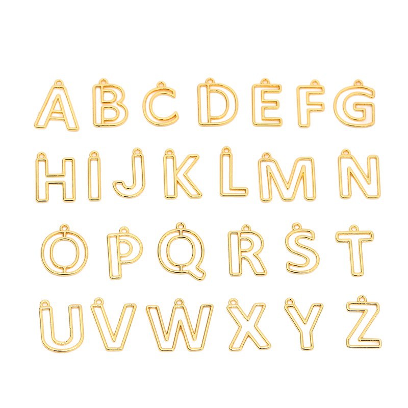 Wholesale of popular alloy 26-letter gold and silver pendants, pendants, bracelets and accessories Item Picture