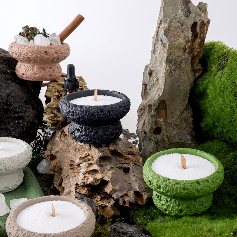 亚马逊热卖款火山石杯水泥蜡烛杯蜡容器空杯香薰蜡烛杯香氛蜡烛杯产品图
