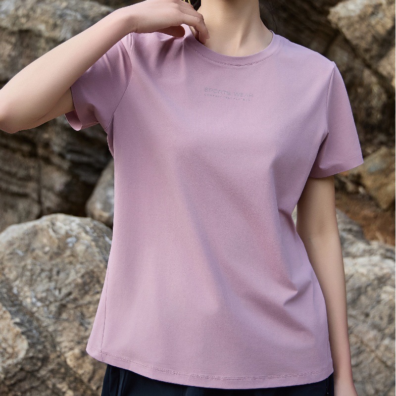 Verano 2026 nueva mujer de secado rápido protección solar camiseta cuello redondo manga corta transpirable holgada blazers ice sense suave Application Scenario