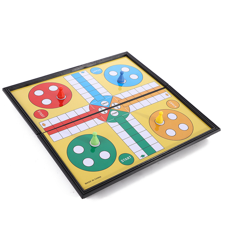 益智游戏亲子飞行棋休闲桌游玩具磁性折叠游戏棋便携式LUDO GAME细节图
