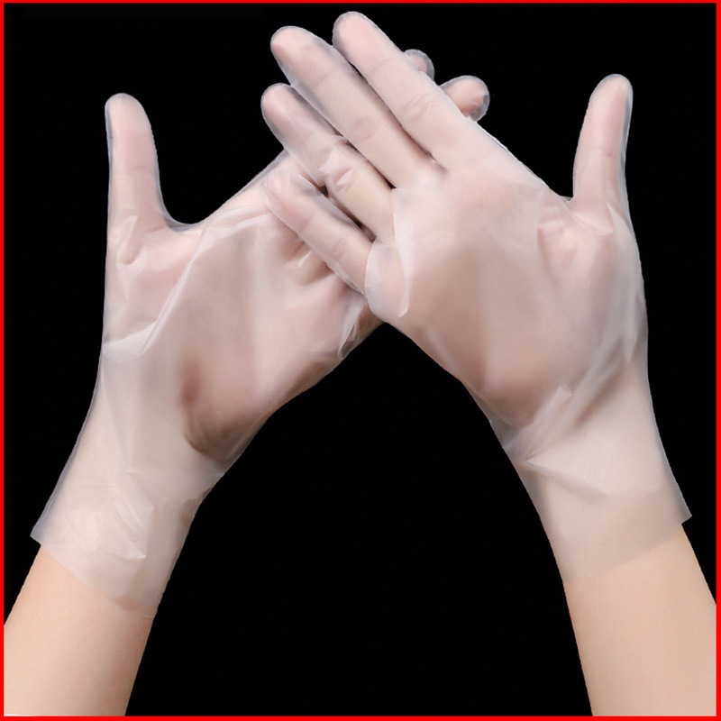 Disposable gloves, transparent thickened TPE gloves, waterproof kitchen, dishwashing, household cleaning gloves, hair care and dyeing gloves