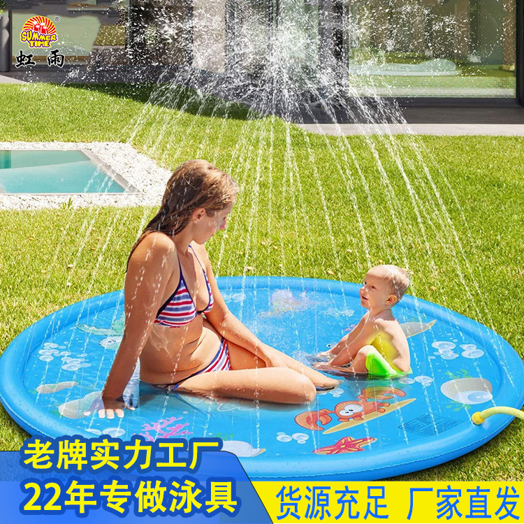 Hongyu 170CM Great White Shark water spray pad Children's outdoor entertainment water play pool Inflatable water spray pool Specification drawing