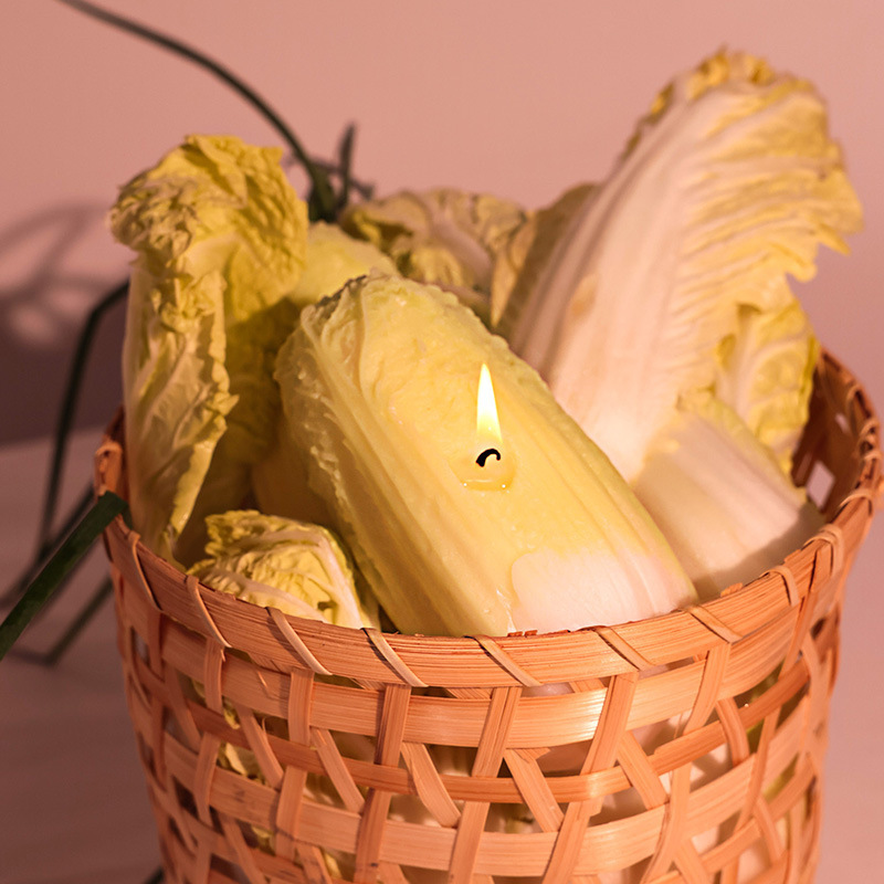 New vegetable-shaped aromatherapy candles in the shapes of corn, Chinese cabbage, cucumber and bitter gourd, handcrafted candle decorative items Specification image