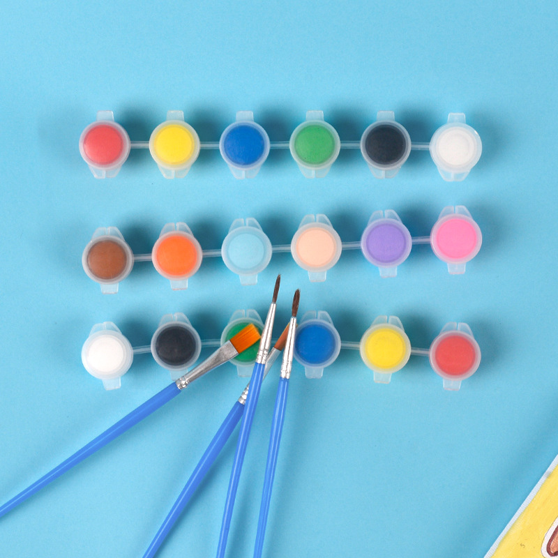 Acrylic paint wholesale set 6-piece set for kindergarten children's art drawing, doodling, diy gypsum doll paint strips Specification drawing