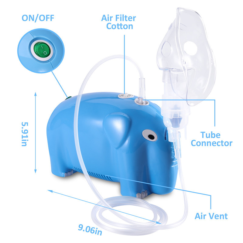 Cross-border exclusive household children's portable nebulizer, adjustable cartoon version, English packaging, compression type nebulizer Specification image