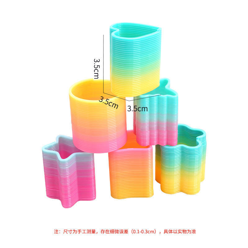 A box of 48 small, irregular-shaped rainbow rings, polygonal hula hoops, street stall toys, QR code gifts, wholesale supply Item Picture