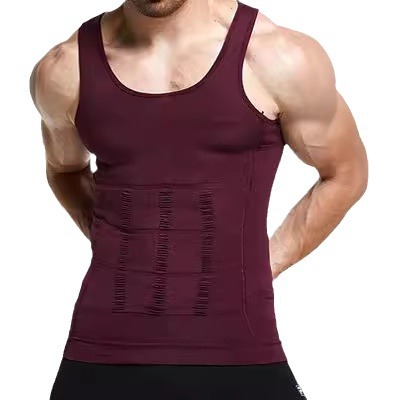 男士塑身背心 slim n lift电视购物束腰收腹内衣TV收腹背心白底实物图